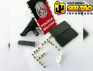 Polícia Militar prende foragido de alta periculosidade e apreende arma, droga e munições em Sousa