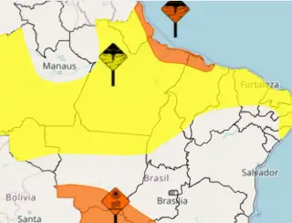 Paraíba inicia semana com alerta de chuvas e ventos fortes para 156 municípios de todas as regiões