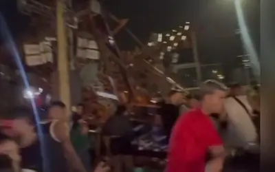 VÍDEOS E FOTOS: parte de estrutura de casa de shows desaba durante evento em João Pessoa e deixa feridos